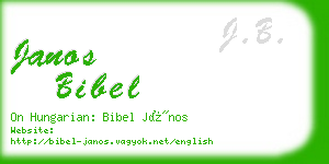 janos bibel business card